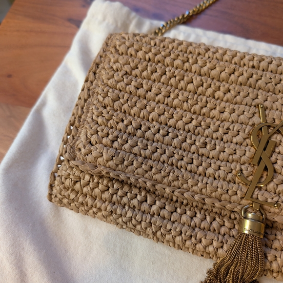 Yves Saint Laurent Tan Woven Clutch Bag - Picture 8 of 13